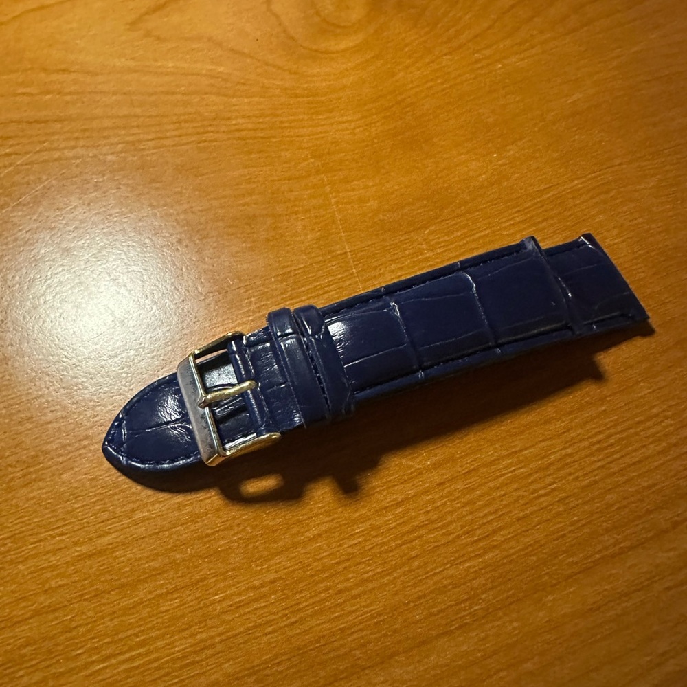 Charles Raymond Blue Leather Watch Strap